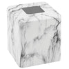 mDesign Metal Square Tissue Box Cover, Modern Facial Paper Holder - Accessories for Bathroom Vanity Countertop, Bedroom Dresser, Night Stand, Desk, Office and End Table - Unity Collection - Marble
