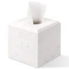 Natural Marble Square Tissue Box Cover,Stone Modern Decorative Sturdy Napkin Box Holder Case,Facial Paper Organizer for Bathroom Vanity Toilet Countertop,Kitchen (1, Jazz White, 5.71 * 5.71 * 5.51)
