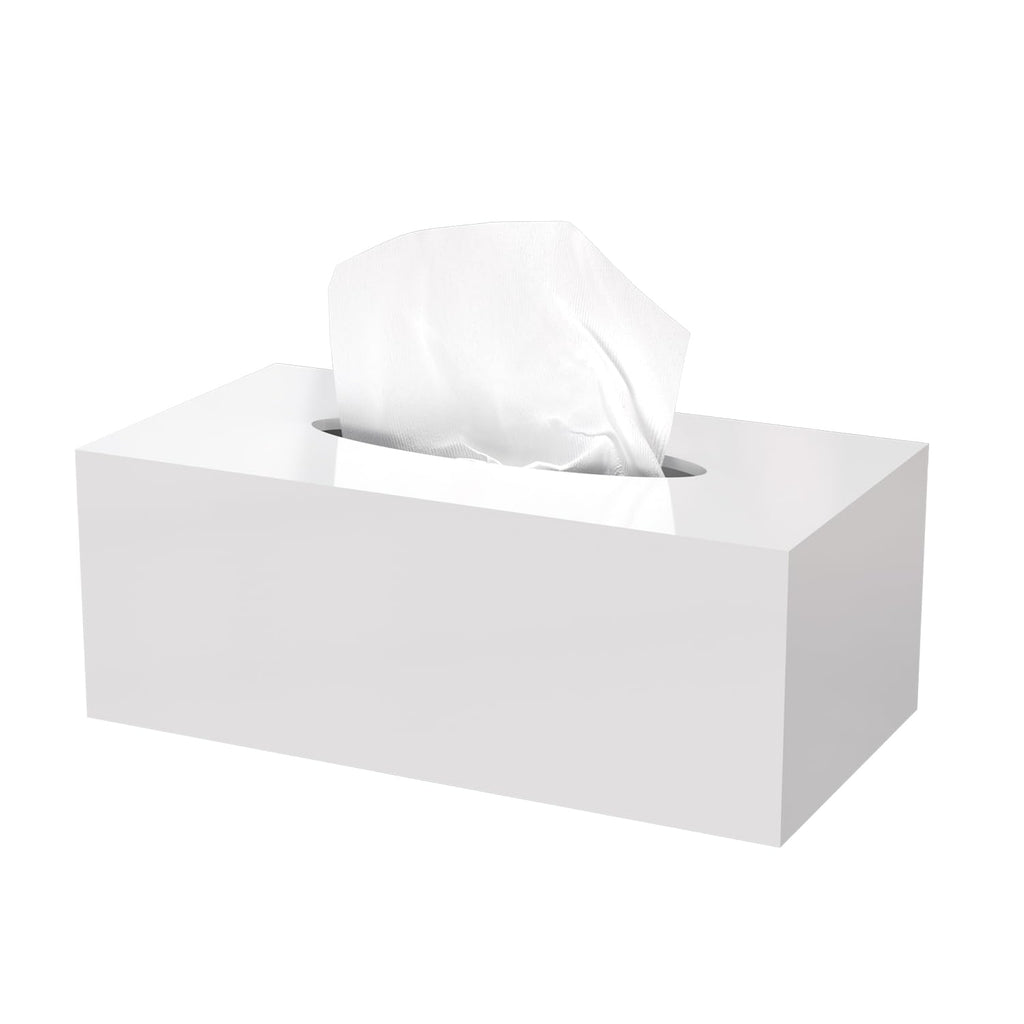 Acrylic Tissue Box Cover Rectangle, PITBVO White Tissue Box Holder