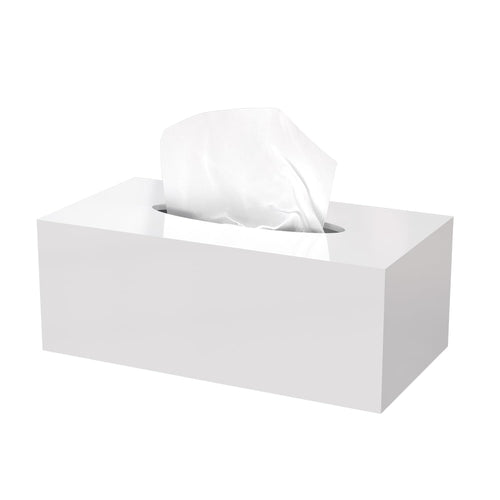 Acrylic Tissue Box Cover Rectangle, PITBVO White Tissue Box Holder