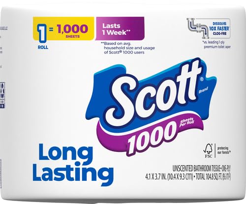Scott Bath Tissue, 1000 Count (Pack of 1)