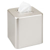 mDesign Steel Square Tissue Box Cover, Modern Facial Tissue Holder for Bathroom Vanity Countertops, Bedroom Dressers, Night Stands, Desks, Office and Tables - Unity Collection - Satin