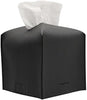 Carrot’s Den PU Leather Tissue Box Cover Holder, Bathroom Decor, Black