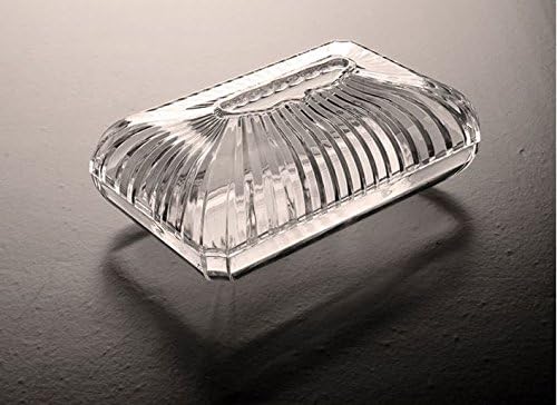 GracesDawn Facial Tissue Dispenser Box Cover Holder Modern Clear Acrylic Napkin Organizer for Bathroom, Kitchen and Office Room