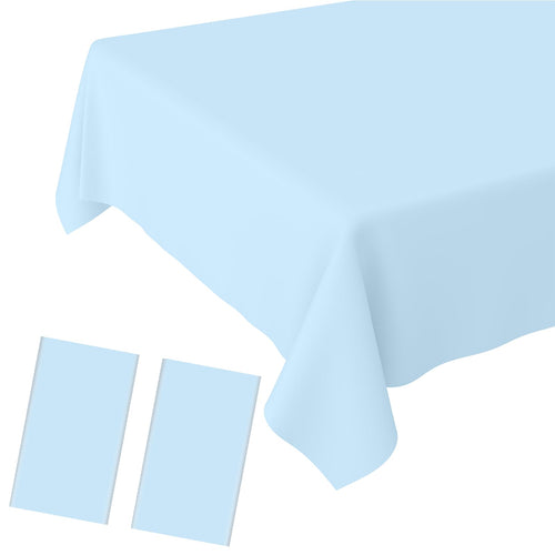 JCTHKUKU 2 Pack Light Blue Tablecloth Disposable Baby Blue Table Covers 54