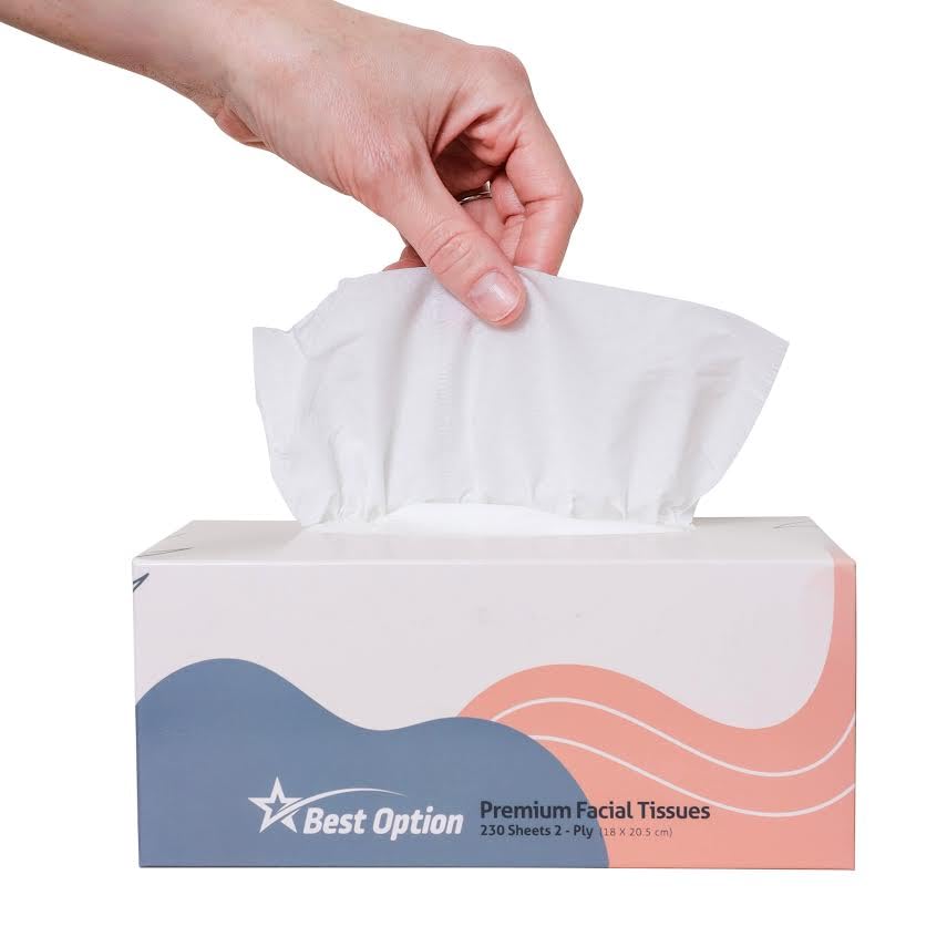 Soft 2-Ply Facial Tissue, White, 230-Count Box | Professional, Gentle and Durable | Great for Bathroom, Office, Business, School (2,760 Tissues, Bulk Pack of 12-Boxes)