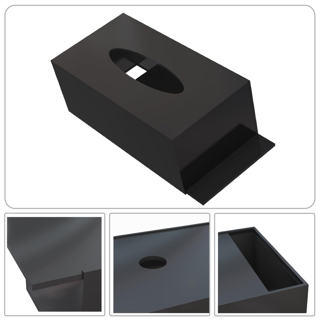 Acrylic Tissue Box Holder, PITBVO Rectangular Shiny Black Tissue Box Cover