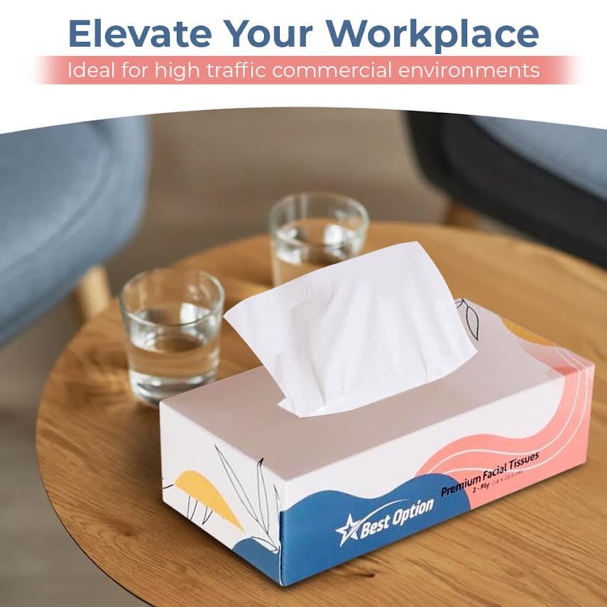 Soft 2-Ply Facial Tissue, White, 230-Count Box | Professional, Gentle and Durable | Great for Bathroom, Office, Business, School (2,760 Tissues, Bulk Pack of 12-Boxes)