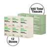 Green Generation Bamboo Facial Tissues Cube Boxes - 3-Ply, 70 Sheets/Box, 12 Multicolor Face Tissue Boxes, 840 Unscented Organic Soft Paper Facial Tissuefor Daily Use - Hypoallergenic,FSC Certified
