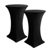 Spandex Black Cocktail Table Covers for 30-32 Inch High Top Pub 2 Pack
