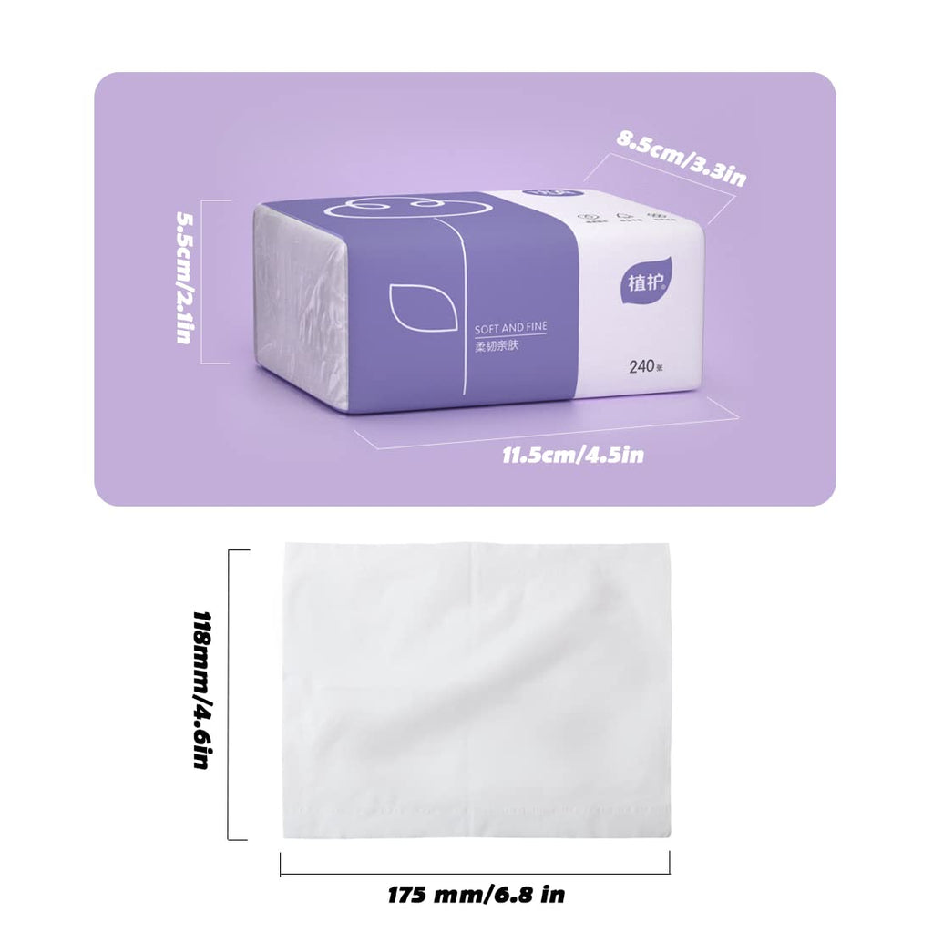 Pack of 6, Soft Small Facial Tissue, Toilet Paper, Bag Cover NOT Box, Disposable Facial Napkin, White Facial Paper, Material Wood Pulp Fiber NOT COTTON, 4-Ply, 240 Sheet per Pack