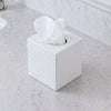 Monarch Abode Tissue Box Cover Square – Hand Hammered White Metal Tissue Holder Box for Bathroom Accessory, Aesthetic Decorative Facial Napkin Cube for Modern Home Decor