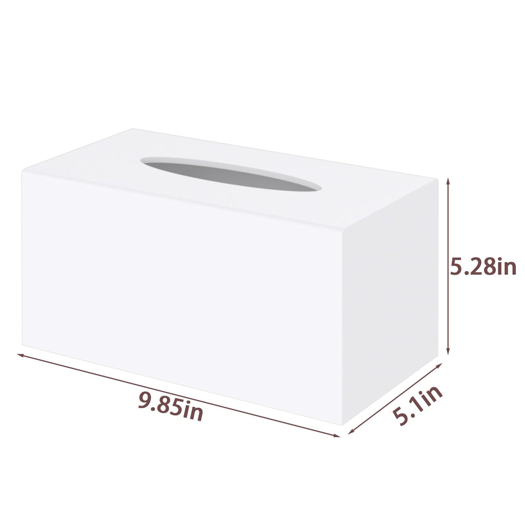 SILUT Matte White Rectangular Extra Large Acrylic Tissue Box Cover