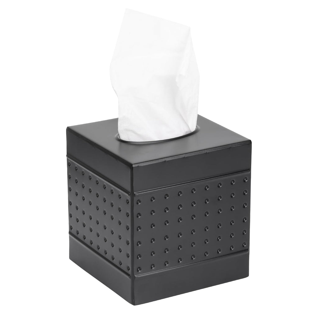 DSNMYO Industrial Style Tissue Box Cover, Tissue Holder, Square Box Covers,for bedrooms, Offices, bathrooms, Living Rooms etc.(Black)