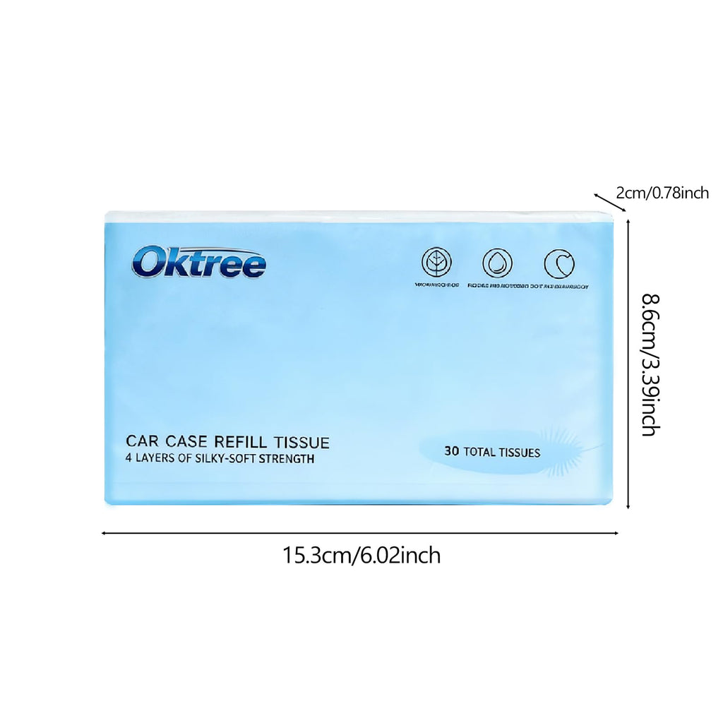 Oktree Car Tissues, 8 Packs, 4-Ply Ultra Soft Facial Tissues