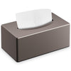 Y-in Hand Tissue Box Cover, Rectangular Facial Tissue Holder with Bottom, Decorative Storage Box for Bathroom Vanity, Toilet Tank, Car, Dressers, Night Stand, Rv, Parlors and Offices - Brown