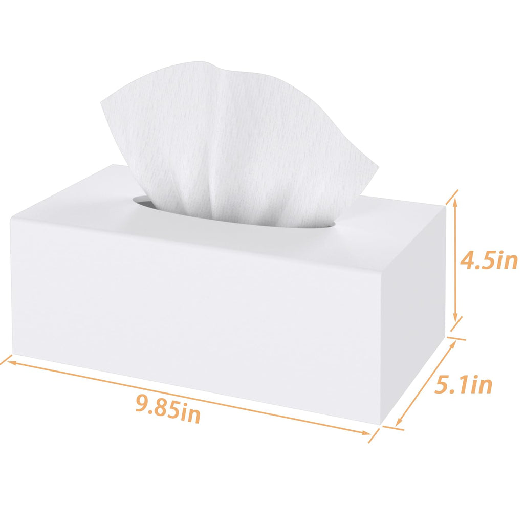 SILUT Matte White Rectangle Acrylic Tissue Box Cover