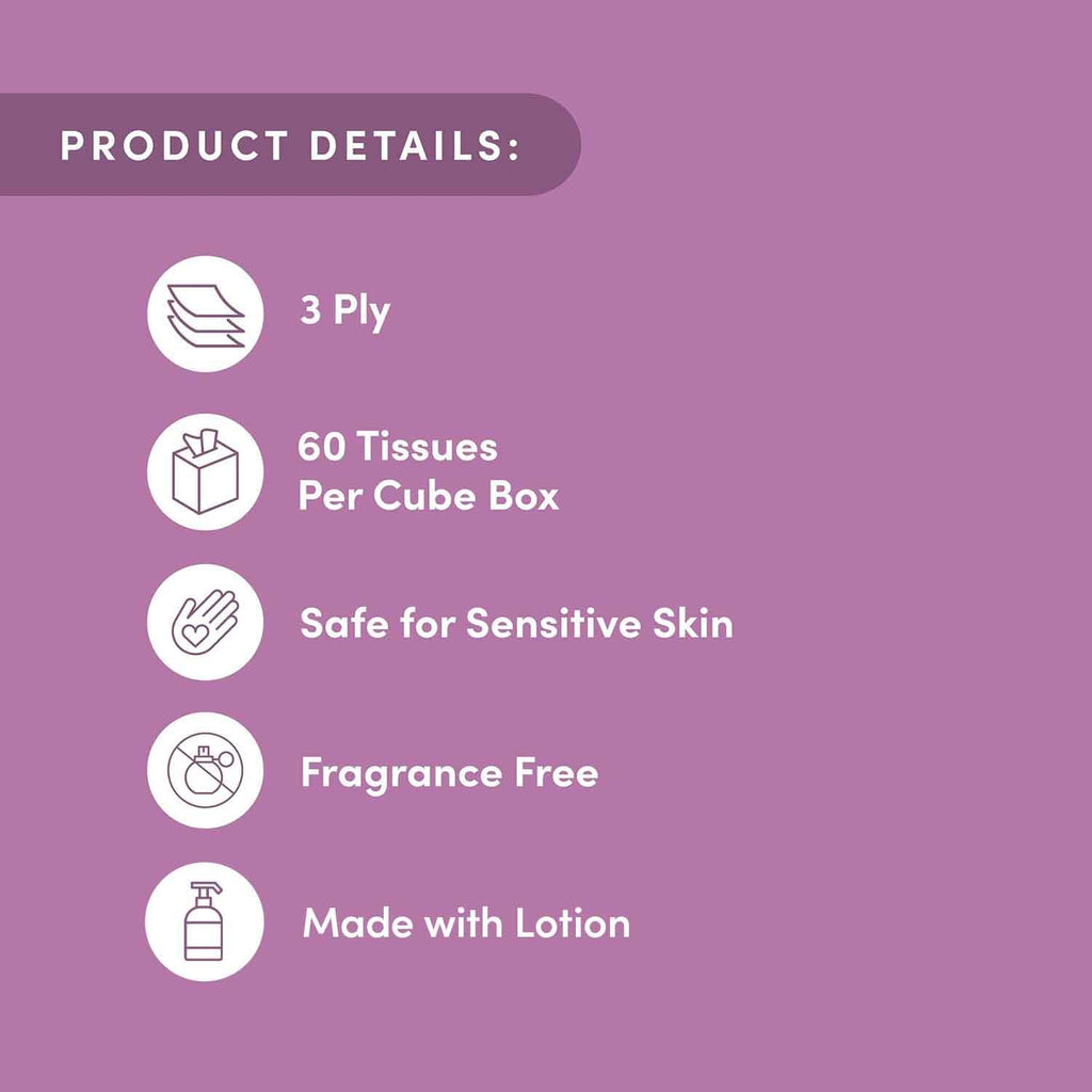 Amazon Aware Bamboo Facial Tissues with Lotion, 3-Ply, 12 Pack, 60 Sheets Per Box, 720 Total