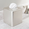 mDesign Steel Square Tissue Box Cover, Modern Facial Tissue Holder for Bathroom Vanity Countertops, Bedroom Dressers, Night Stands, Desks, Office and Tables - Unity Collection - Satin