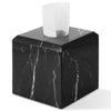Natural Marble Square Tissue Box Cover ,Stone Modern Decorative Sturdy Napkin Box Holder Case,Facial Paper Organizer for Bathroom Vanity Toilet Countertop,Kitchen (1, Black Marquina, 5.71*5.71*5.51)