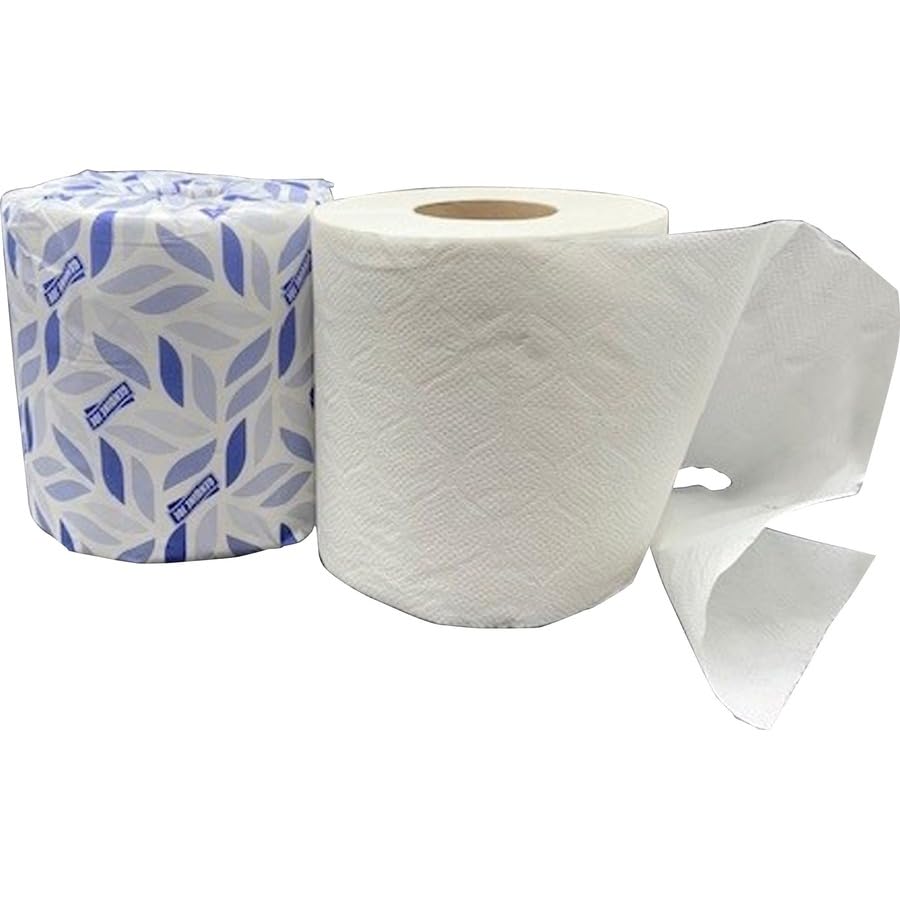 Genuine Joe Standard Bath Tissue, 2-Ply, 3.75" x 4.5", 500 Sheets, Pack of 96