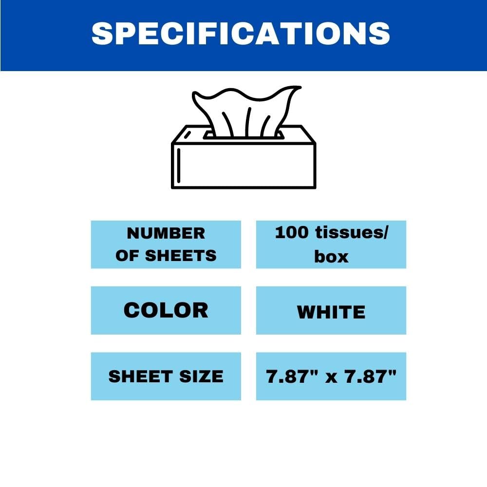 PSBM Ultra Soft Facial Tissues, Bulk Tissues for Business, 960 Boxes (100 Tissues per Box - 96,000 Tissues Total) Half Pallet