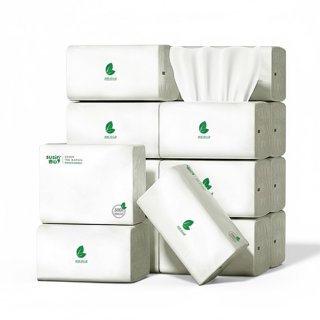 Small Facial Tissues 9000 Sheets of 18 Packs [Not in Box] 5-Ply 1800 Draws Extra Thick & Ultra Soft Travel Paper Tissues, Unscented Bulk Supply Soft Pack Household Tissues for Home, Office and School