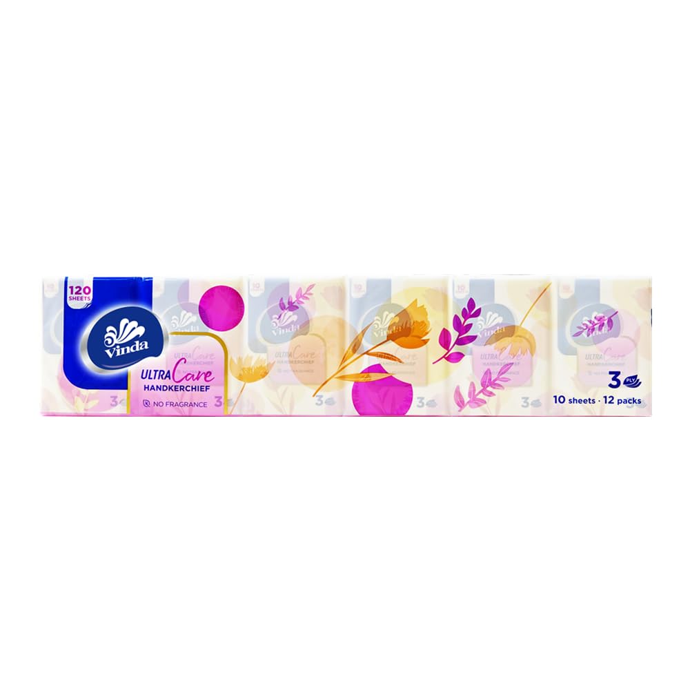 Vinda 3-Ply Mini Ultra Care Pocket Tissues, Portable Series Facial Tissue
