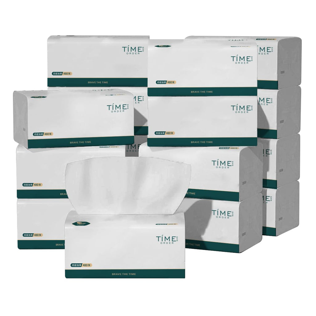 Soft Facial Tissues 7680 Total Sheets, [Not in Box] 4-Ply Ultra Strong & Soft Thick Tissues, 1920 Draws Unscented Paper Tissues for Sensitive Skin, Compact Size for Home, Office and Car 16 Soft Pack