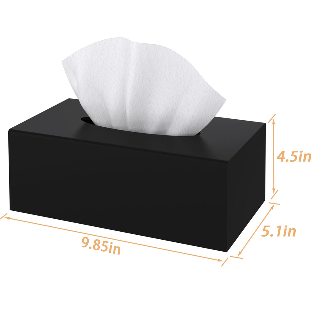 SILUT Matte Black Rectangle Acrylic Tissue Box Cover
