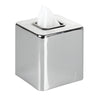 mDesign Metal Square Tissue Box Cover, Modern Facial Paper Holder - Accessories for Bathroom Vanity Countertop, Bedroom Dresser, Night Stand, Desk, Office and End Table - Unity Collection - Chrome