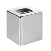 mDesign Metal Square Tissue Box Cover, Modern Facial Paper Holder - Accessories for Bathroom Vanity Countertop, Bedroom Dresser, Night Stand, Desk, Office and End Table - Unity Collection - Chrome