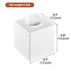 Y-in Hand Tissue Box Cover, Square Facial Tissue Holder with Bottom, White