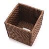 Rattan Tissue Box Cover Natural Woven Facial Napkin Holder Square (Honey Brown, 5.5x5.5x5.9 Inch)