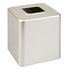 mDesign Steel Square Tissue Box Cover, Modern Facial Tissue Holder for Bathroom Vanity Countertops, Bedroom Dressers, Night Stands, Desks, Office and Tables - Unity Collection - Satin