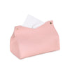 Aguoqwen 1PCS PU Leather Tissue Box Cover, Rectangle Facial Paper Organizer Dispenser, Modern Tissue Case Holder for Vanity Countertop Nightstands Living Room Office Desk Car (Pink)