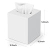 Tissue Box Cover, Square Plastic Tissue Holder with Non-Slip Base, White