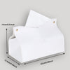 Aguoqwen 1PCS PU Leather Tissue Box Cover, Rectangle Facial Paper Organizer Dispenser, Modern Tissue Case Holder for Vanity Countertop Nightstands Living Room Office Desk Car (White)