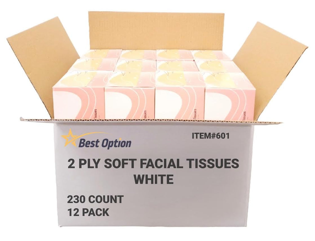 Soft 2-Ply Facial Tissue, White, 230-Count Box | Professional, Gentle and Durable | Great for Bathroom, Office, Business, School (2,760 Tissues, Bulk Pack of 12-Boxes)