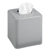 mDesign Metal Square Tissue Box Cover, Modern Facial Paper Holder - Accessories for Bathroom Vanity Countertop, Bedroom Dresser, Night Stand, Desk, Office and End Table - Unity Collection - Gray