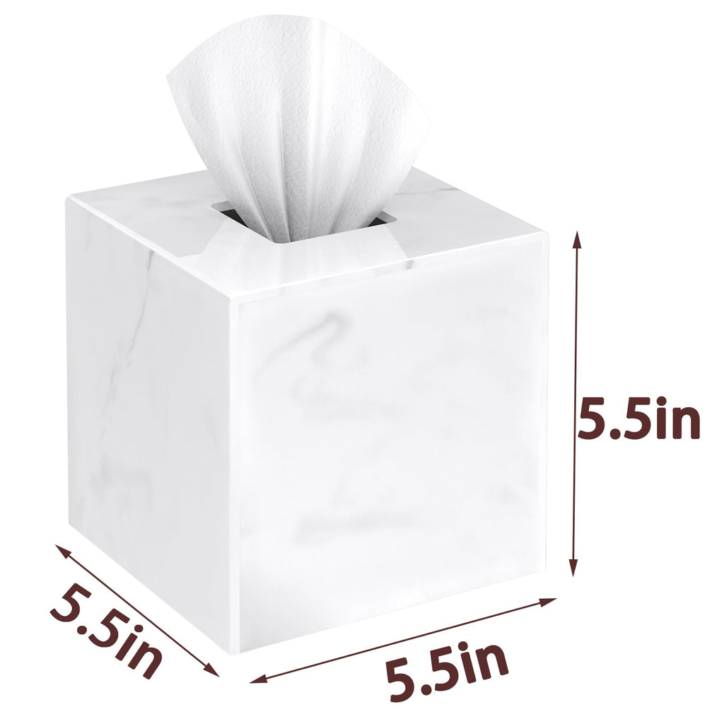 SILUT Square Marble Texture Acrylic Tissue Box Cover
