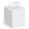 Tissue Box Cover, Square Plastic Tissue Holder with Non-Slip Base, White