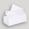 Aguoqwen 1PCS PU Leather Tissue Box Cover, Rectangle Facial Paper Organizer Dispenser, Modern Tissue Case Holder for Vanity Countertop Nightstands Living Room Office Desk Car (White)