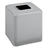 mDesign Metal Square Tissue Box Cover, Modern Facial Paper Holder - Accessories for Bathroom Vanity Countertop, Bedroom Dresser, Night Stand, Desk, Office and End Table - Unity Collection - Gray