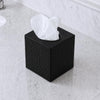 Monarch Abode Tissue Box Cover Square – Hand Hammered Black Metal Tissue Holder Box for Bathroom Accessory, Aesthetic Decorative Facial Napkin Cube for Modern Home Decor