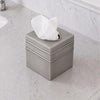 Monarch Abode Tissue Box Cover Square – Handcrafted Border Embossed Pewter Metal Tissue Holder Box for Bathroom Accessory, Aesthetic Decorative Facial Napkin Cube for Modern Home Decor