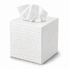 Monarch Abode Tissue Box Cover Square – Hand Hammered White Metal Tissue Holder Box for Bathroom Accessory, Aesthetic Decorative Facial Napkin Cube for Modern Home Decor