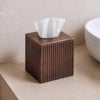 Monarch Abode Tissue Box Cover Square – Handcrafted Ridge Embossed Antique Copper Metal Tissue Holder Box for Bathroom Accessory, Aesthetic Decorative Facial Napkin Cube for Modern Home Decor