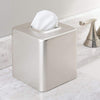 mDesign Steel Square Tissue Box Cover, Modern Facial Tissue Holder for Bathroom Vanity Countertops, Bedroom Dressers, Night Stands, Desks, Office and Tables - Unity Collection - Satin