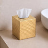Monarch Abode Tissue Box Cover Square – Hand Hammered Brushed Gold Metal Tissue Holder Box for Bathroom Accessory, Aesthetic Decorative Facial Napkin Cube for Modern Home Decor